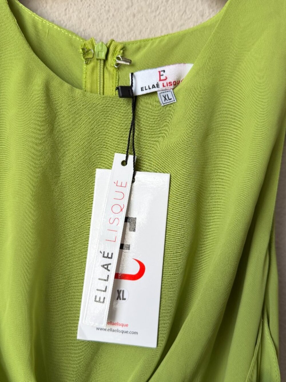 Ellaé Lisqué Femininity Green Chiffon Maxi Dress NWT Size XL - Picture 4 of 5